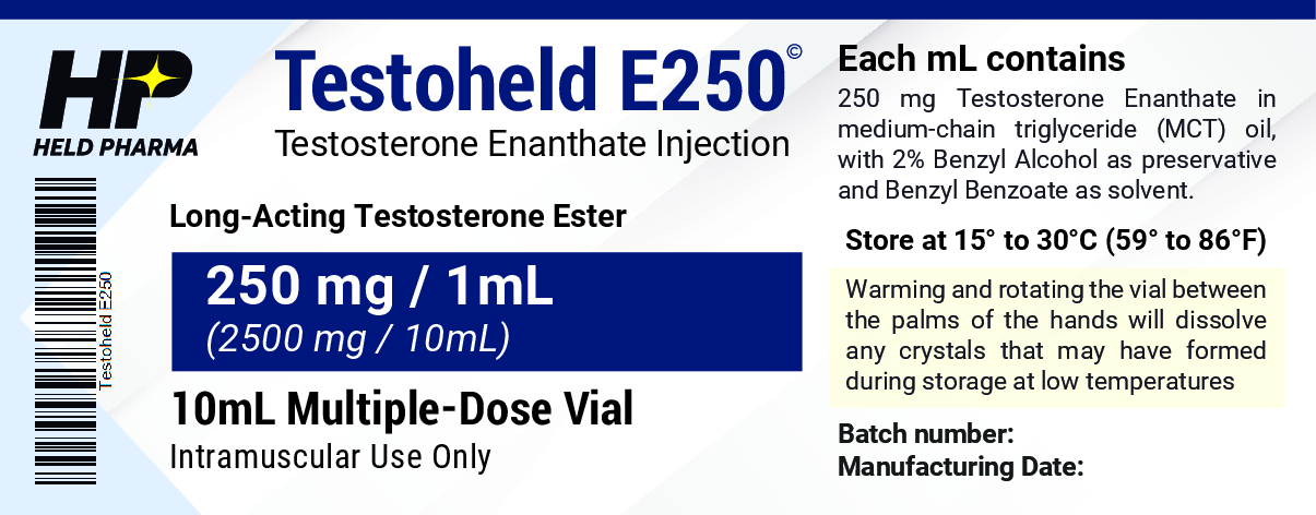Testoheld E250 label